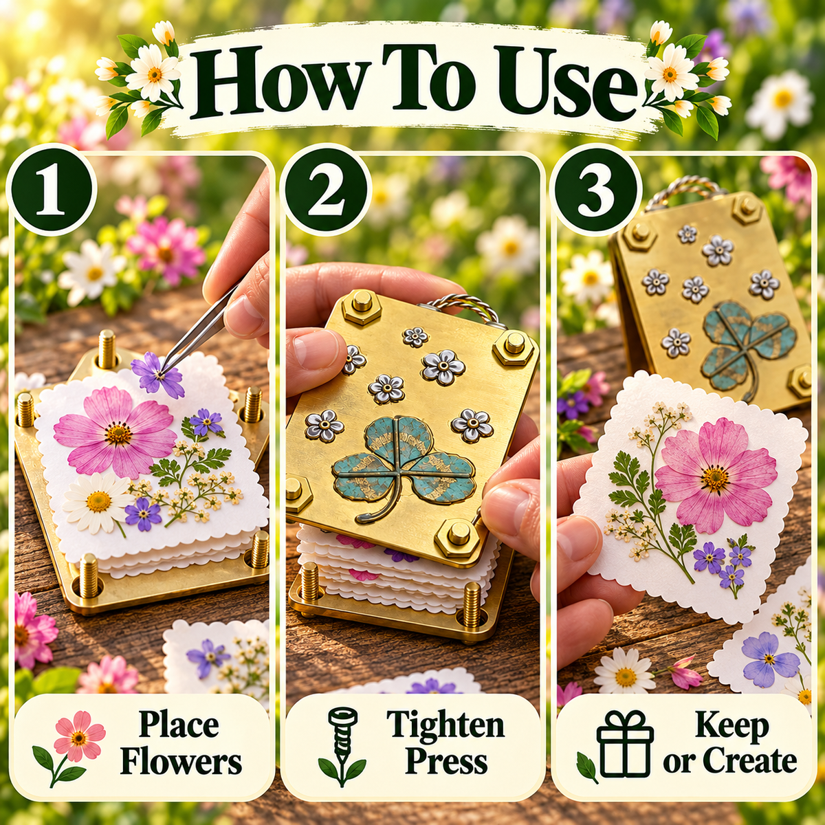 🌸 Mini Flower Press Kit – Metal Plant Preserving Tool for DIY Crafts & Nature Lovers’ Gifts