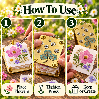 🌸 Mini Flower Press Kit – Metal Plant Preserving Tool for DIY Crafts & Nature Lovers’ Gifts