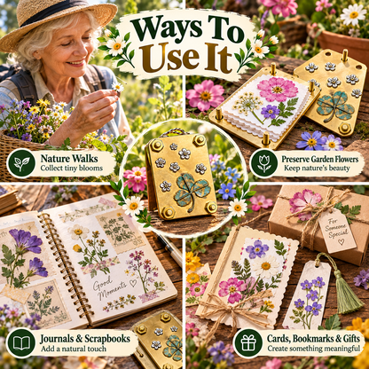 🌸 Mini Flower Press Kit – Metal Plant Preserving Tool for DIY Crafts & Nature Lovers’ Gifts
