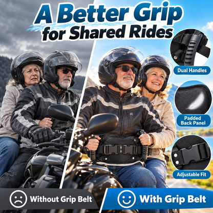 🏍️ Motorcycle Safety Gear – Adjustable Passenger Grip Strap, Universal Seat Belt for Kids & Riders