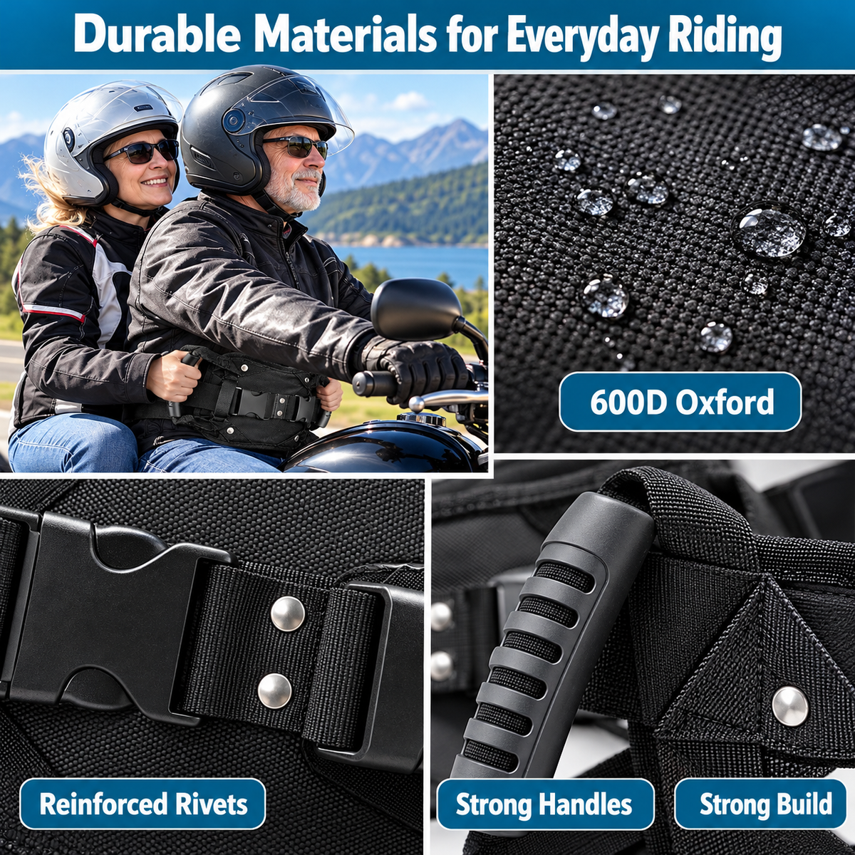 🏍️ Motorcycle Safety Gear – Adjustable Passenger Grip Strap, Universal Seat Belt for Kids & Riders