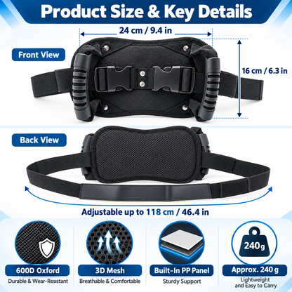 🏍️ Motorcycle Safety Gear – Adjustable Passenger Grip Strap, Universal Seat Belt for Kids & Riders