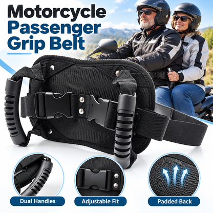 🏍️ Motorcycle Safety Gear – Adjustable Passenger Grip Strap, Universal Seat Belt for Kids & Riders
