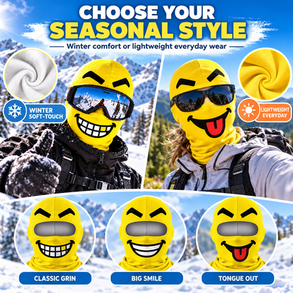 ❄️ Funny Ski Mask – Cartoon Tongue Face Balaclava, Warm Windproof Winter Cover for Snowboard & Cosplay
