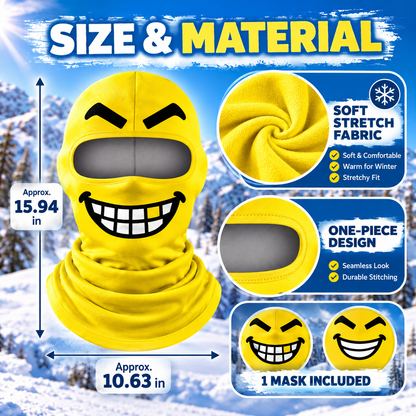 ❄️ Funny Ski Mask – Cartoon Tongue Face Balaclava, Warm Windproof Winter Cover for Snowboard & Cosplay