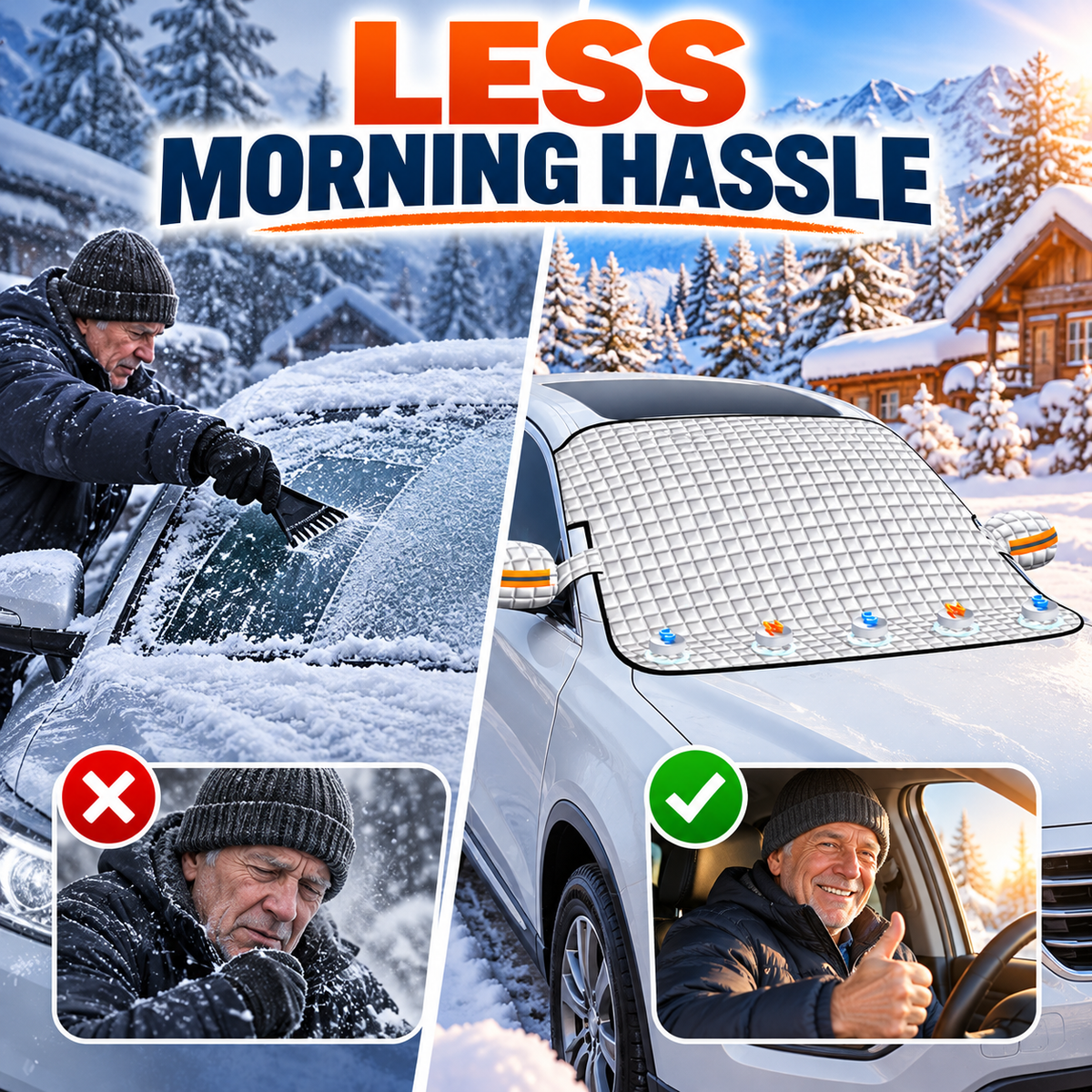 🚗 All-Season Magnetic Windshield Cover — Sun, Frost & Snow Protection