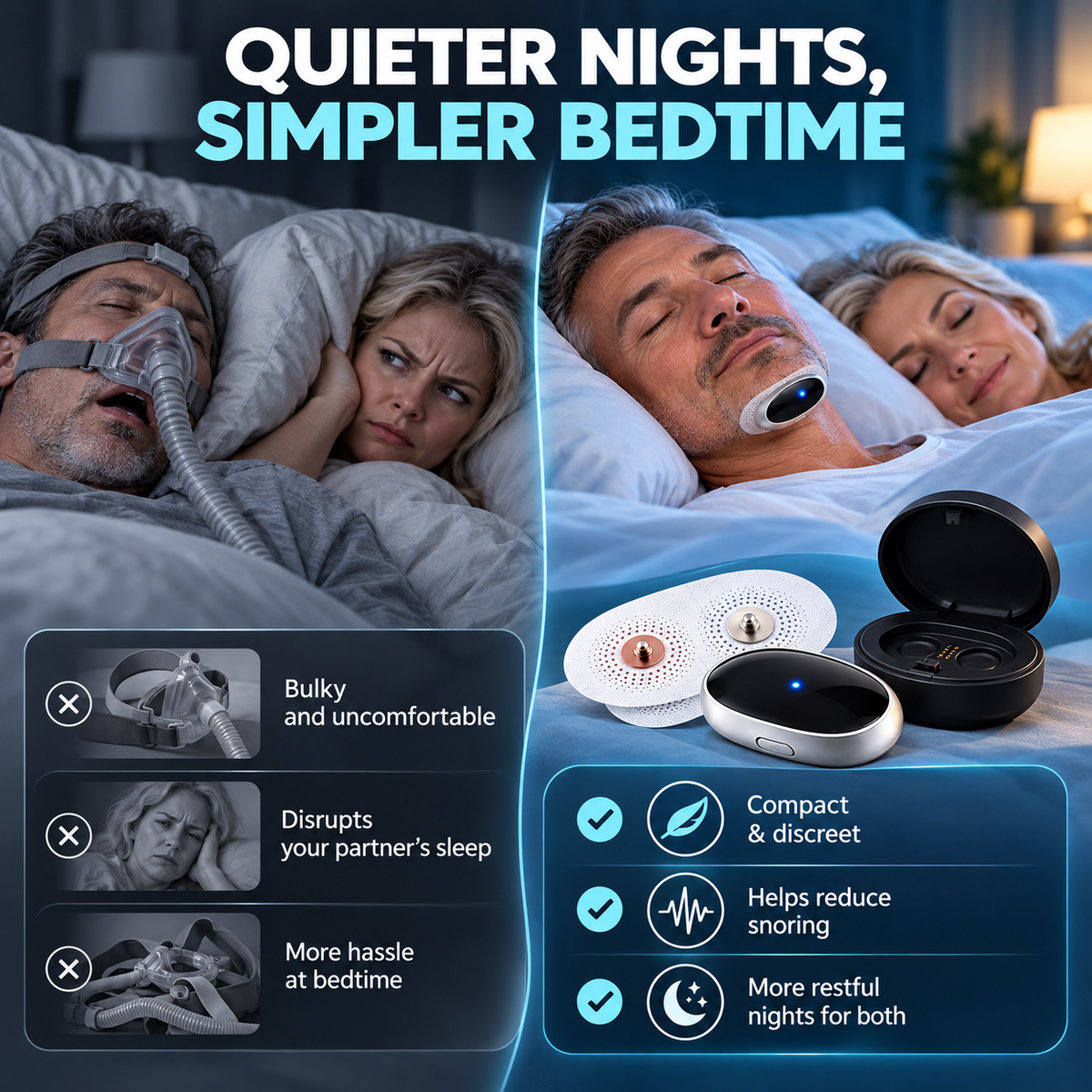 😴 Anti-Snoring Chin Support – Comfortable Sleep Aid for Quieter Nights & Better Rest