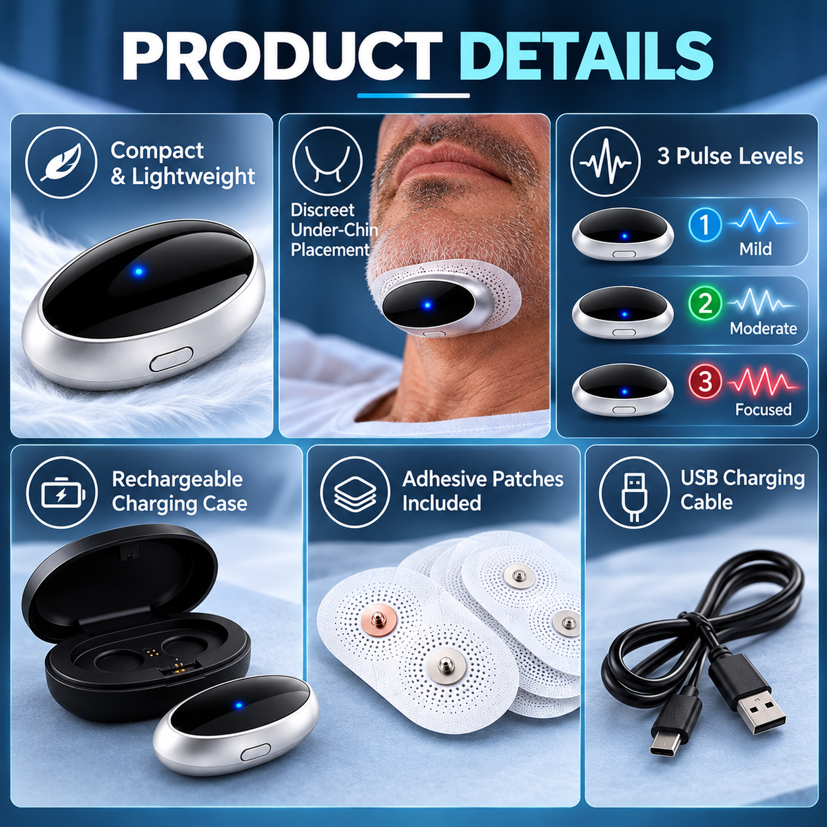😴 Anti-Snoring Chin Support – Comfortable Sleep Aid for Quieter Nights & Better Rest