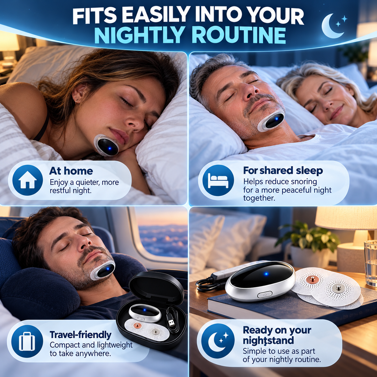 😴 Anti-Snoring Chin Support – Comfortable Sleep Aid for Quieter Nights & Better Rest