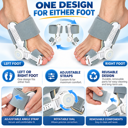 🦶 Bunion Corrector – Adjustable Toe Splint Support, Comfortable Foot Alignment Brace for Left & Right Feet
