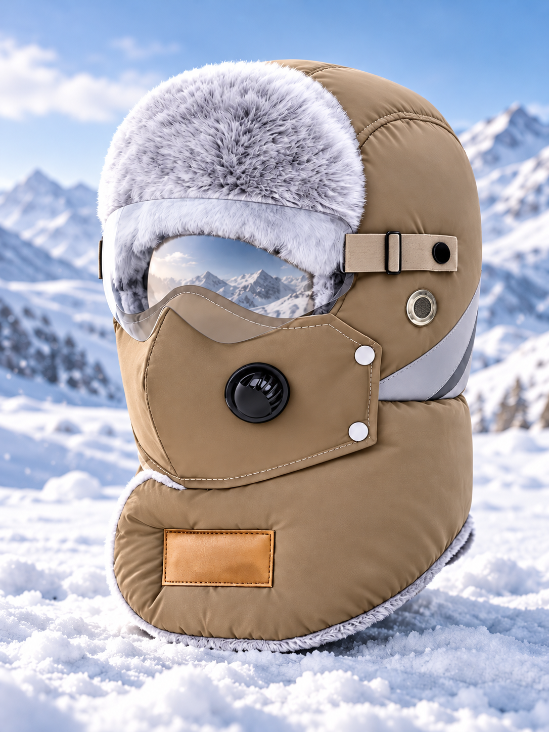 🔥🔥49% OFF❄️ Unisex Winter Cycling Hat with Goggles | Fleece-Lined Full Face Warmth & Wind Protection