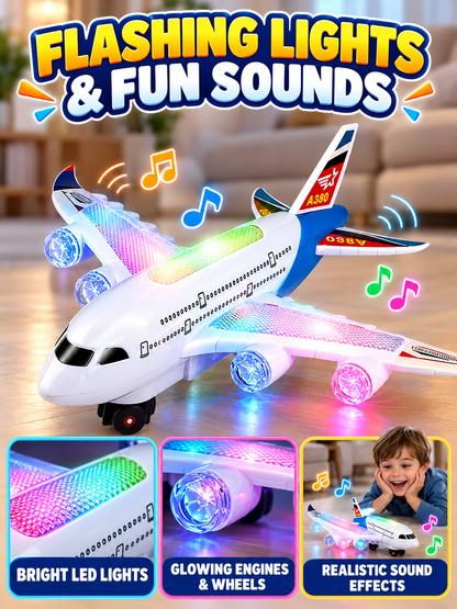 ✈️ Kids Fun Deal – Light-Up Spinning Airplane Toy 🌟 Musical Electric Aircraft with Flashing Lights & 360° Rotation for Ages 3+ 🎁