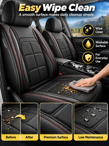 🚗 Auto Interior Deal – 5-Seat PU Leather Car Cover Set 🖤 Waterproof, Easy-Clean Protection with Universal Fit for Everyday Driving ✨