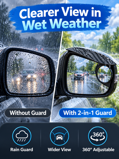 🚗 Auto Safety Deal – 2-Piece Round Mirror Rain Guards 🌧️ 360° Auxiliary Blind-Spot Visors for Clearer Rearview Visibility & Driving Protection ✨