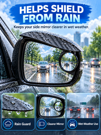 🚗 Auto Safety Deal – 2-Piece Round Mirror Rain Guards 🌧️ 360° Auxiliary Blind-Spot Visors for Clearer Rearview Visibility & Driving Protection ✨