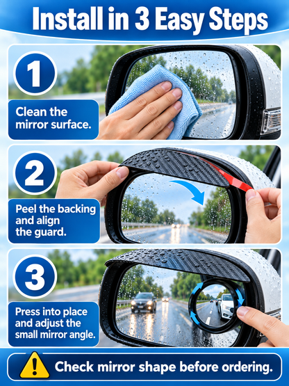 🚗 Auto Safety Deal – 2-Piece Round Mirror Rain Guards 🌧️ 360° Auxiliary Blind-Spot Visors for Clearer Rearview Visibility & Driving Protection ✨