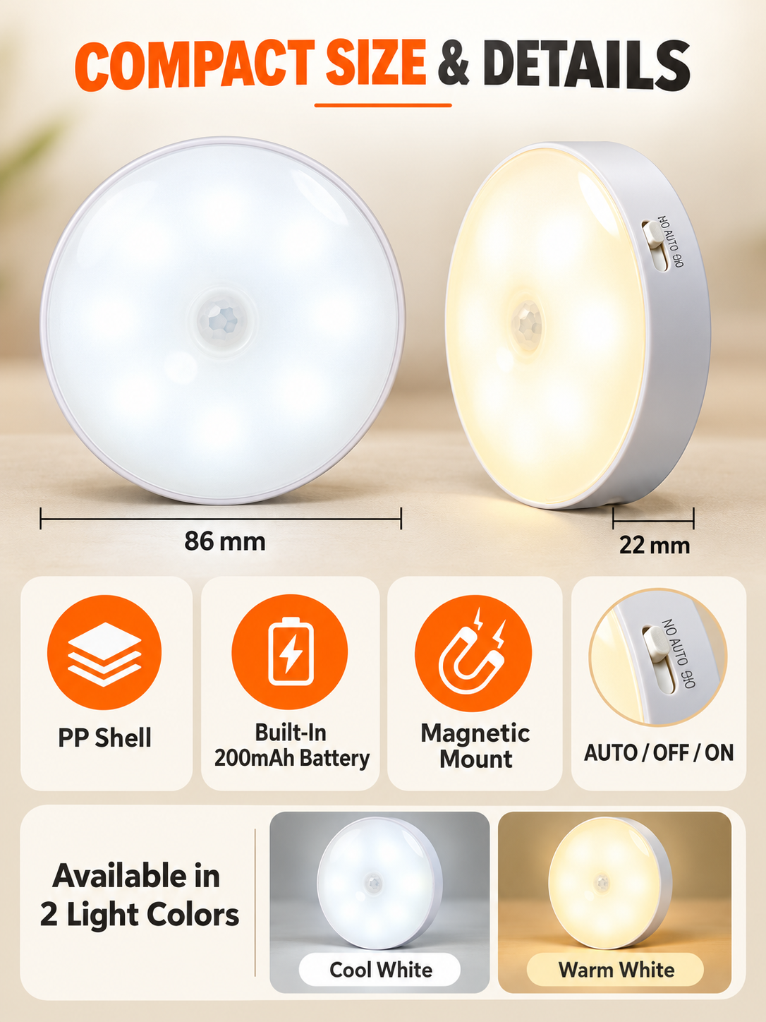 💡 Motion Sensor Ceiling Light – 15W Warm White LED, IP56 Waterproof Lamp for Hallway & Bathroom