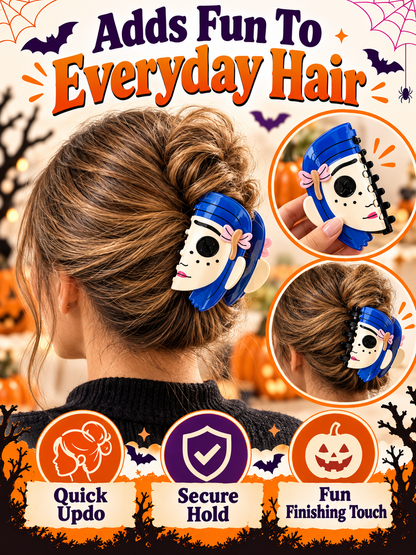 🎃 Halloween Style Deal – Double-Sided Horror Claw Hair Clips 💀 Bold Plastic Hair Accessories for Women & Men, Perfect for Spooky Season Looks ✨