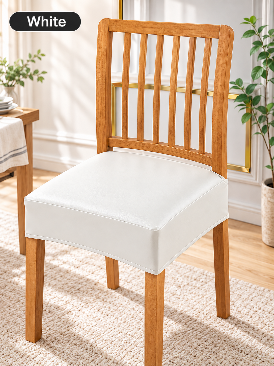 🏠 Home Upgrade Deal – PU Leather Dining Chair Covers 🪑 Waterproof, Removable & Washable Seat Protectors for Everyday Dining ✨