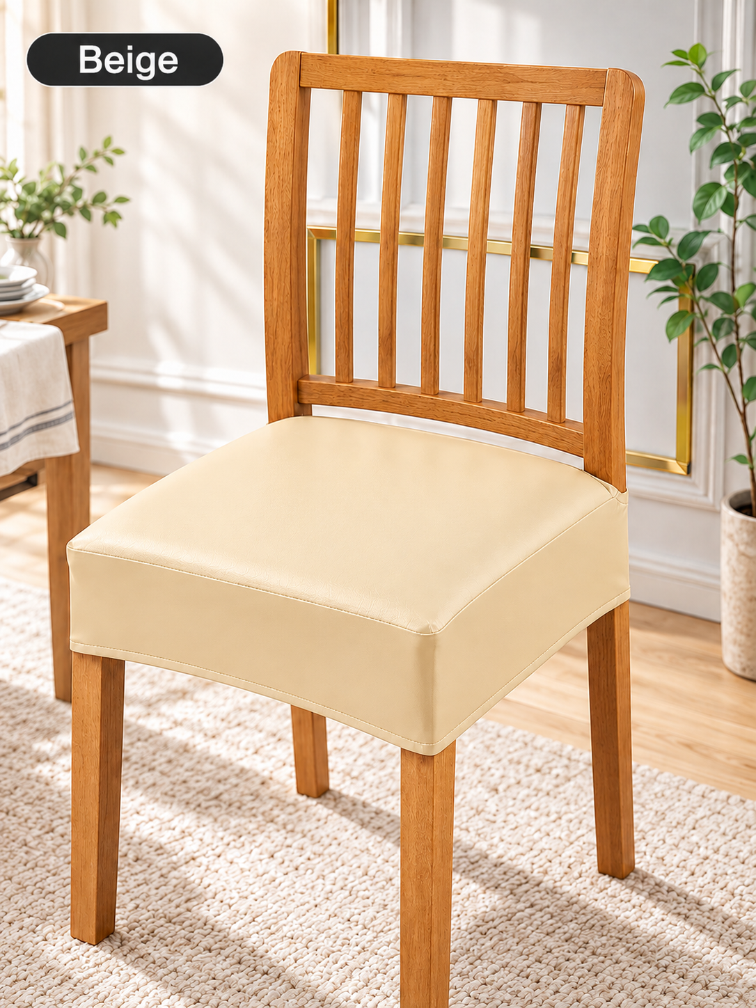 🏠 Home Upgrade Deal – PU Leather Dining Chair Covers 🪑 Waterproof, Removable & Washable Seat Protectors for Everyday Dining ✨