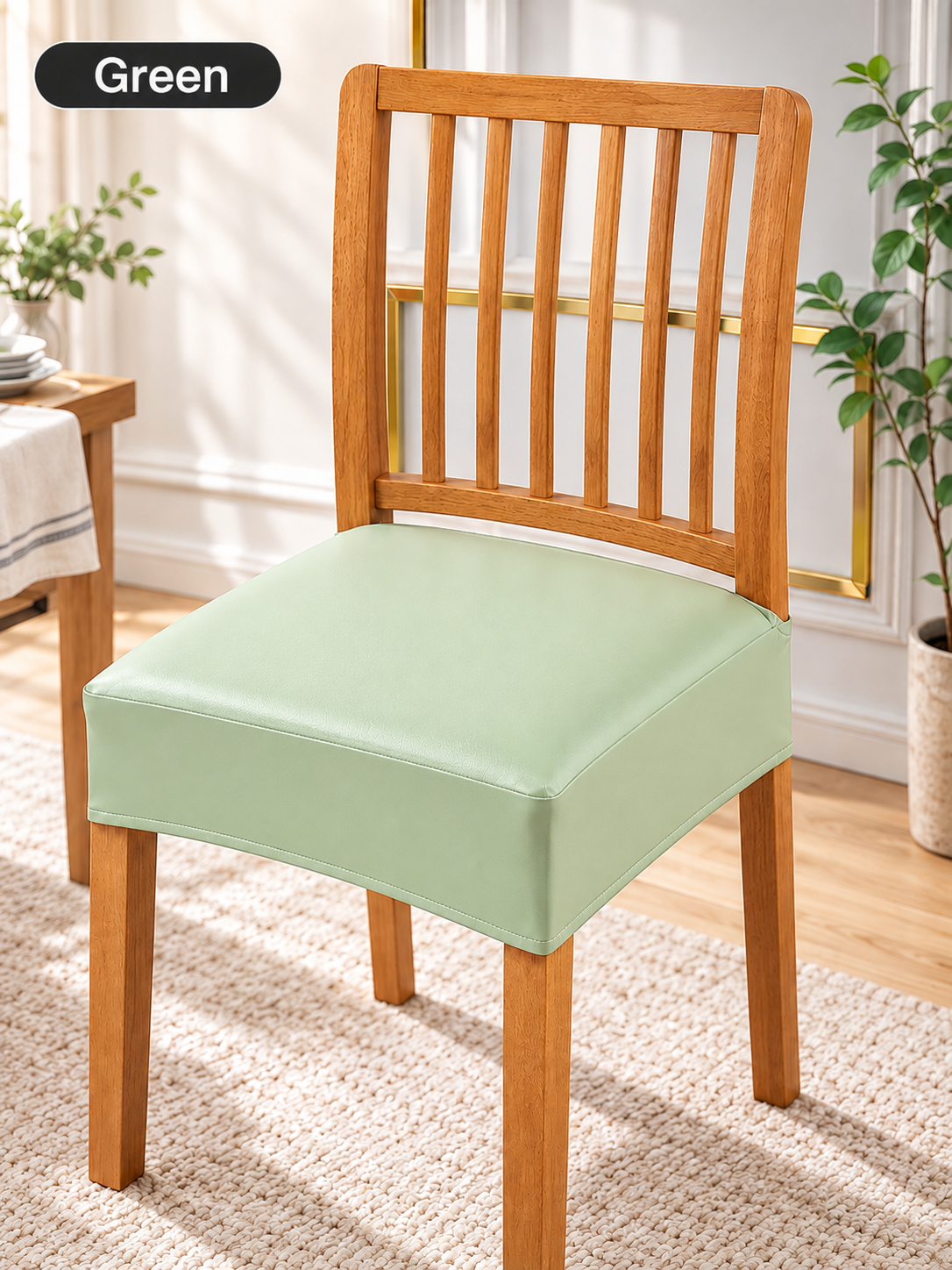 🏠 Home Upgrade Deal – PU Leather Dining Chair Covers 🪑 Waterproof, Removable & Washable Seat Protectors for Everyday Dining ✨