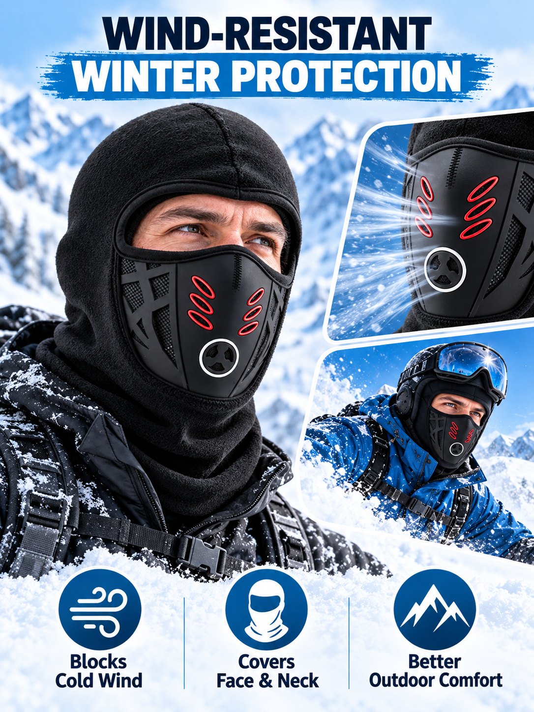 ❄️ Fleece Balaclava – Full-Face Windproof Ski Mask, Soft Warm Winter Protection