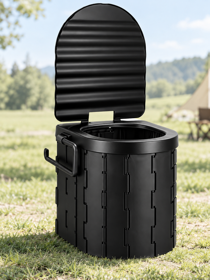 🏕️ Portable Folding Toilet – Adult Travel Toilet with Lid & Paper Holder, Ideal for Camping & Road Trips 🚽