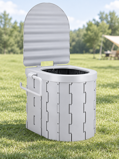 🏕️ Portable Folding Toilet – Adult Travel Toilet with Lid & Paper Holder, Ideal for Camping & Road Trips 🚽