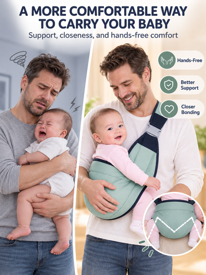 👶 Baby Sling Carrier – Breathable Mesh Hip Seat Bag, Adjustable Hands-Free Support for Toddlers