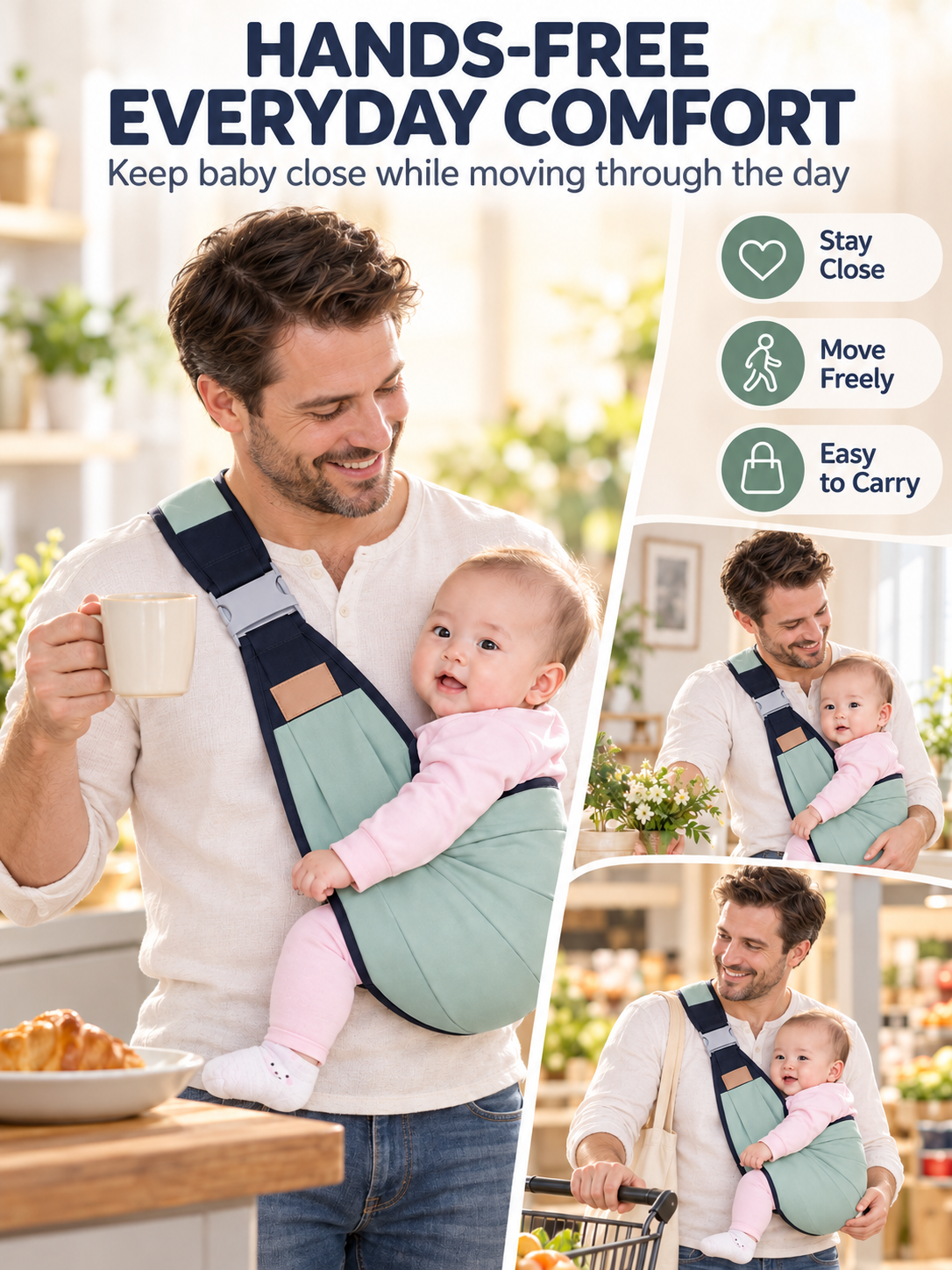 👶 Baby Sling Carrier – Breathable Mesh Hip Seat Bag, Adjustable Hands-Free Support for Toddlers