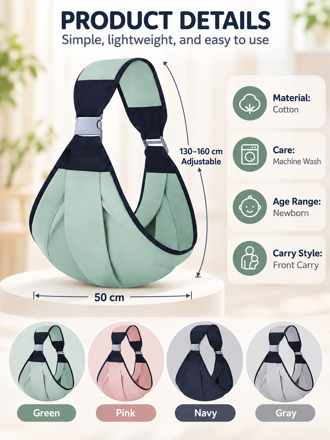 👶 Baby Sling Carrier – Breathable Mesh Hip Seat Bag, Adjustable Hands-Free Support for Toddlers