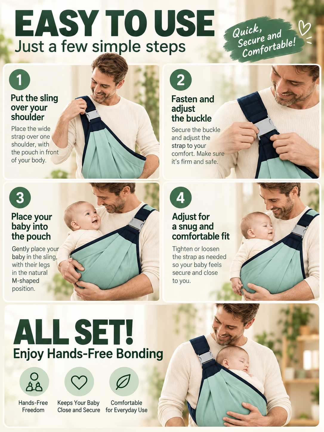 👶 Baby Sling Carrier – Breathable Mesh Hip Seat Bag, Adjustable Hands-Free Support for Toddlers