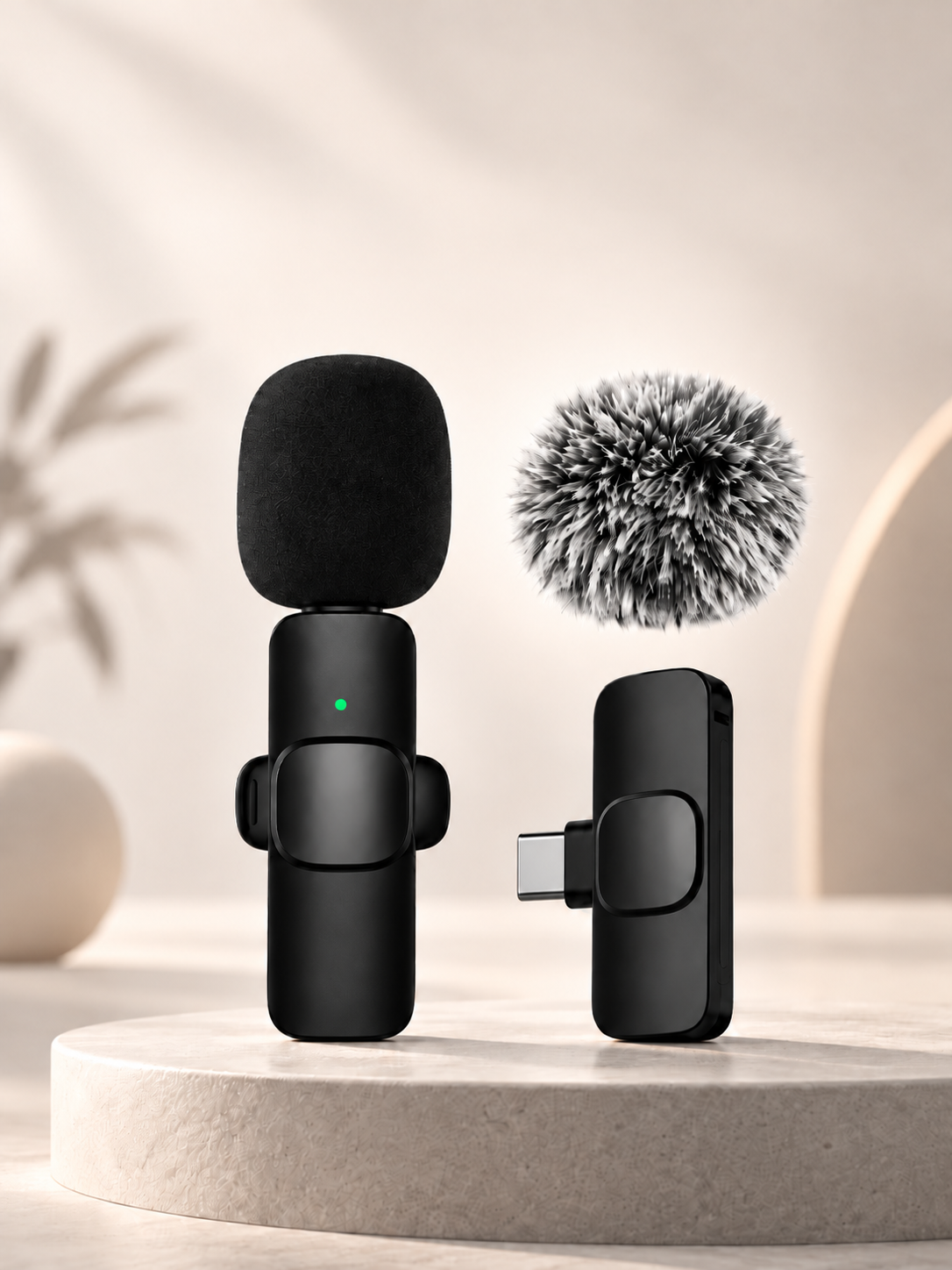🎤 Wireless Lavalier Microphones – 2-Pack Rechargeable Clip-On Mics for iPhone & Android