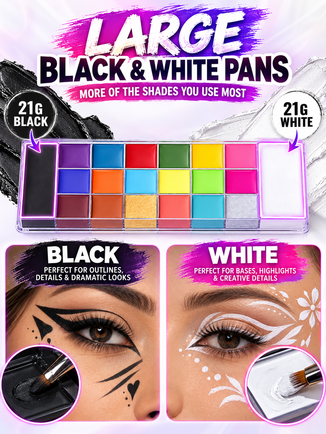 🎨 Face & Body Paint Palette – 20 Colors, Waterproof Makeup Kit for Cosplay & Creative Body Art ✨