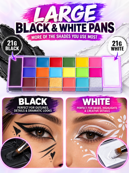 🎨 Face & Body Paint Palette – 20 Colors, Waterproof Makeup Kit for Cosplay & Creative Body Art ✨