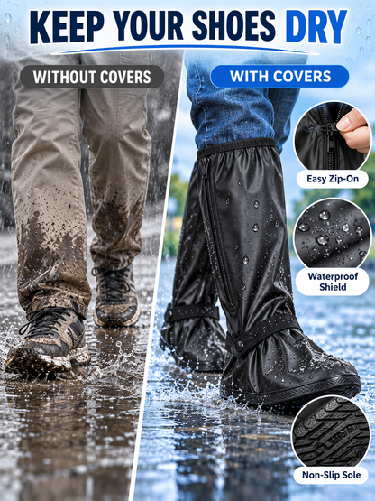 🌧️ Waterproof Shoe Covers – Reusable Rain & Snow Guards, Reflective Overshoes for Men & Women