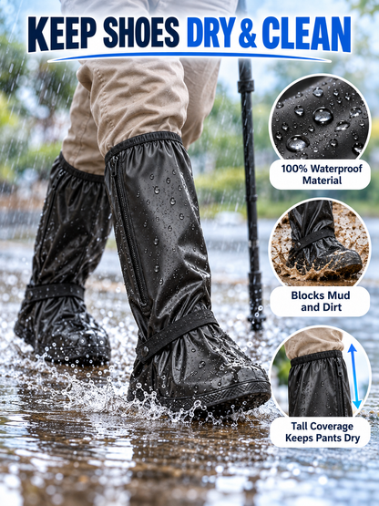 🌧️ Waterproof Shoe Covers – Reusable Rain & Snow Guards, Reflective Overshoes for Men & Women