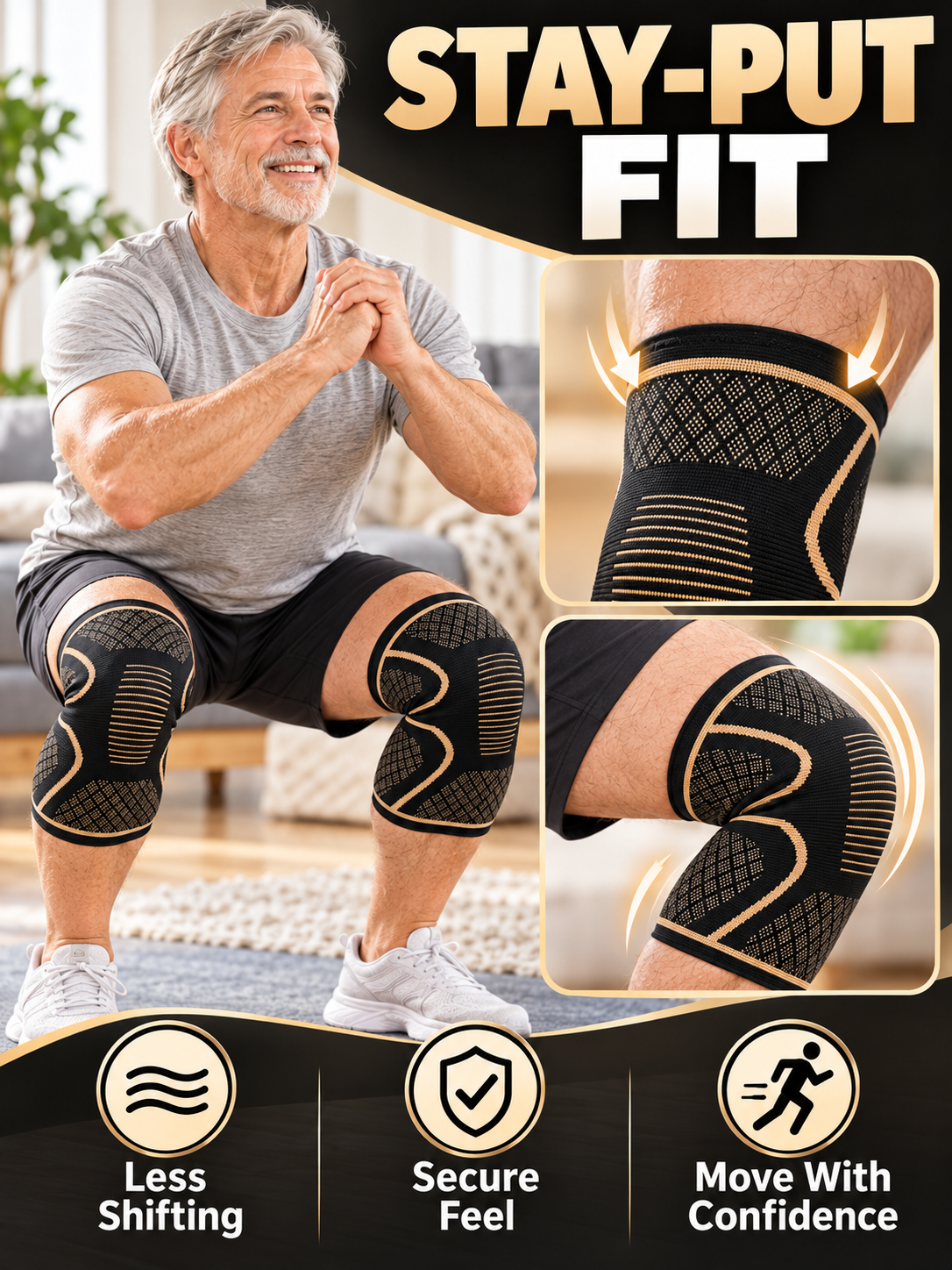🏀 Sports Gear Deal – 2-Pack Copper Compression Knee Sleeves 💪 Breathable Anti-Slip Support for Running, Fitness & Basketball ✨