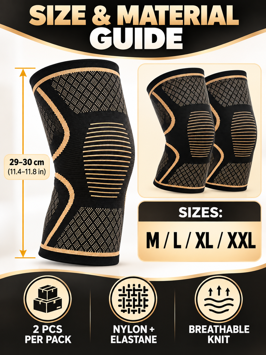🏀 Sports Gear Deal – 2-Pack Copper Compression Knee Sleeves 💪 Breathable Anti-Slip Support for Running, Fitness & Basketball ✨
