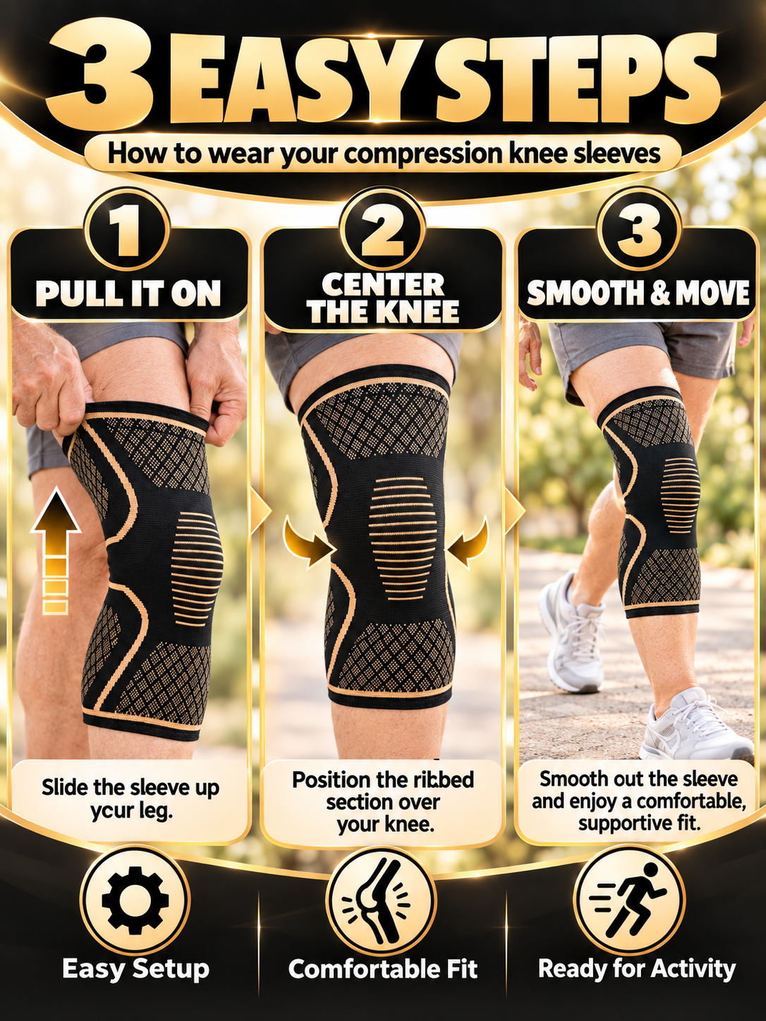 🏀 Sports Gear Deal – 2-Pack Copper Compression Knee Sleeves 💪 Breathable Anti-Slip Support for Running, Fitness & Basketball ✨