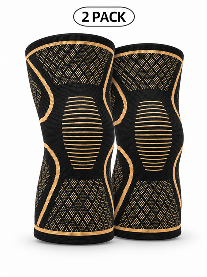 🏀 Sports Gear Deal – 2-Pack Copper Compression Knee Sleeves 💪 Breathable Anti-Slip Support for Running, Fitness & Basketball ✨