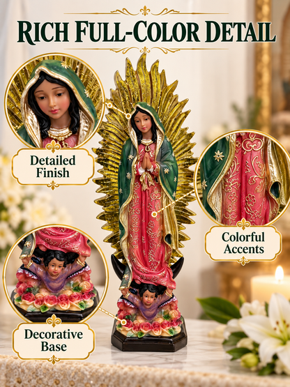 🙏 Spiritual Decor Deal – Our Lady of Guadalupe Figurine ✨ Large Religious Statue for Home, Prayer Spaces & Meaningful Display 🕊️