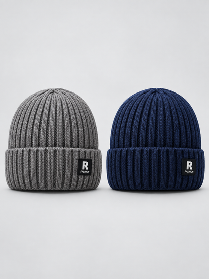 ❄️ Winter Style Deal – Men’s Thermal Knit Beanie 🧢 Thick Fleece-Lined Cuffed Hat for Cycling, Skiing & Outdoor Wear ✨