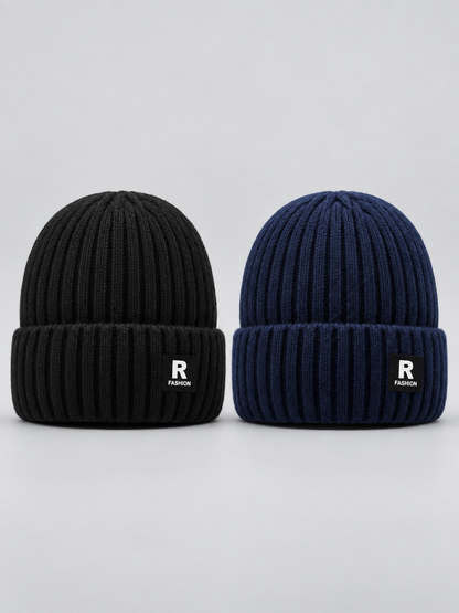 ❄️ Winter Style Deal – Men’s Thermal Knit Beanie 🧢 Thick Fleece-Lined Cuffed Hat for Cycling, Skiing & Outdoor Wear ✨