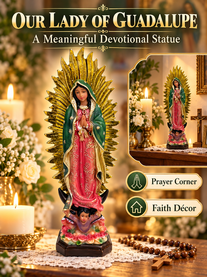 🙏 Spiritual Decor Deal – Our Lady of Guadalupe Figurine ✨ Large Religious Statue for Home, Prayer Spaces & Meaningful Display 🕊️