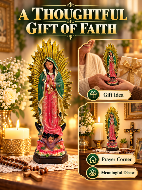 🙏 Spiritual Decor Deal – Our Lady of Guadalupe Figurine ✨ Large Religious Statue for Home, Prayer Spaces & Meaningful Display 🕊️