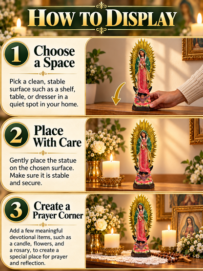 🙏 Spiritual Decor Deal – Our Lady of Guadalupe Figurine ✨ Large Religious Statue for Home, Prayer Spaces & Meaningful Display 🕊️