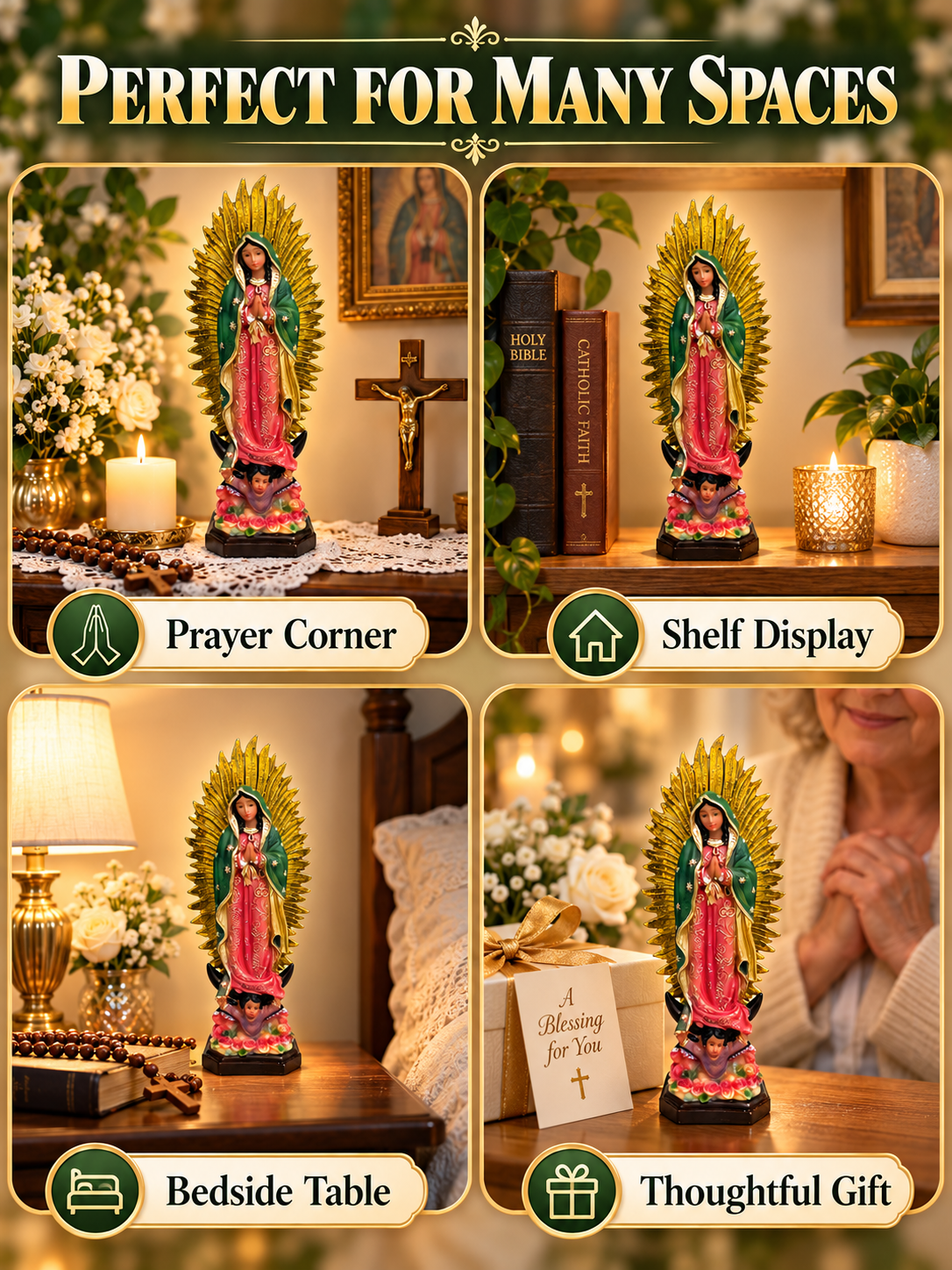 🙏 Spiritual Decor Deal – Our Lady of Guadalupe Figurine ✨ Large Religious Statue for Home, Prayer Spaces & Meaningful Display 🕊️