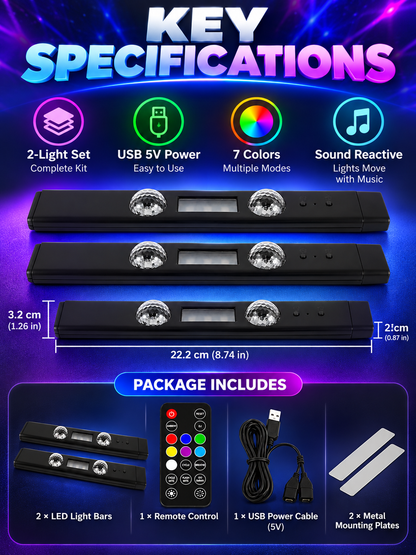 🚗 Car Glow Deal – 2-Piece RGB Starry Ambient Lights ✨ Wireless Rechargeable Interior Lighting with Music Sync & Remote Control 🌈