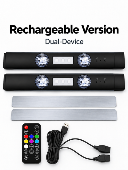 🚗 Car Glow Deal – 2-Piece RGB Starry Ambient Lights ✨ Wireless Rechargeable Interior Lighting with Music Sync & Remote Control 🌈